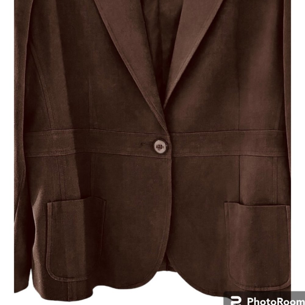 💐🌷Sag Harbor Brown Blazer Size 16 EUC - Picture 3 of 6